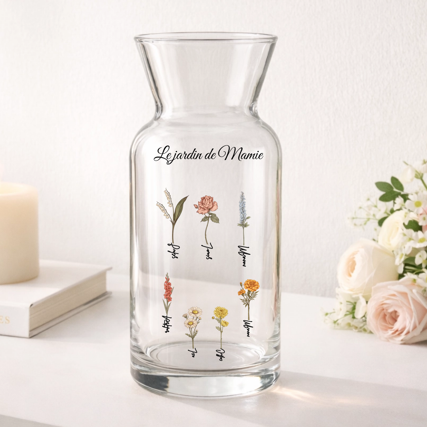 « Le jardin de Mamie – Vase personnalisé »