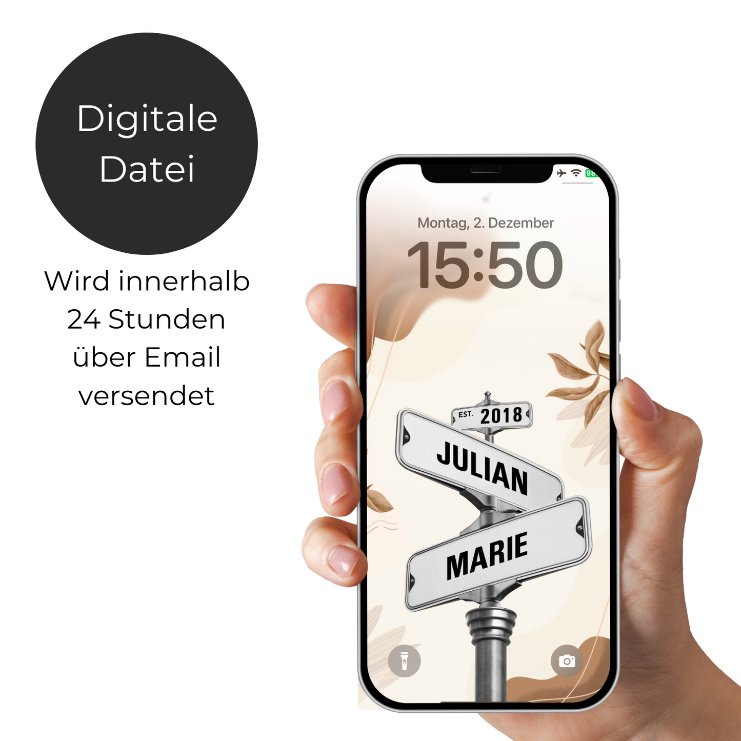 Téléphone portable à écran de verrouillage correspondant - panneau de signalisation