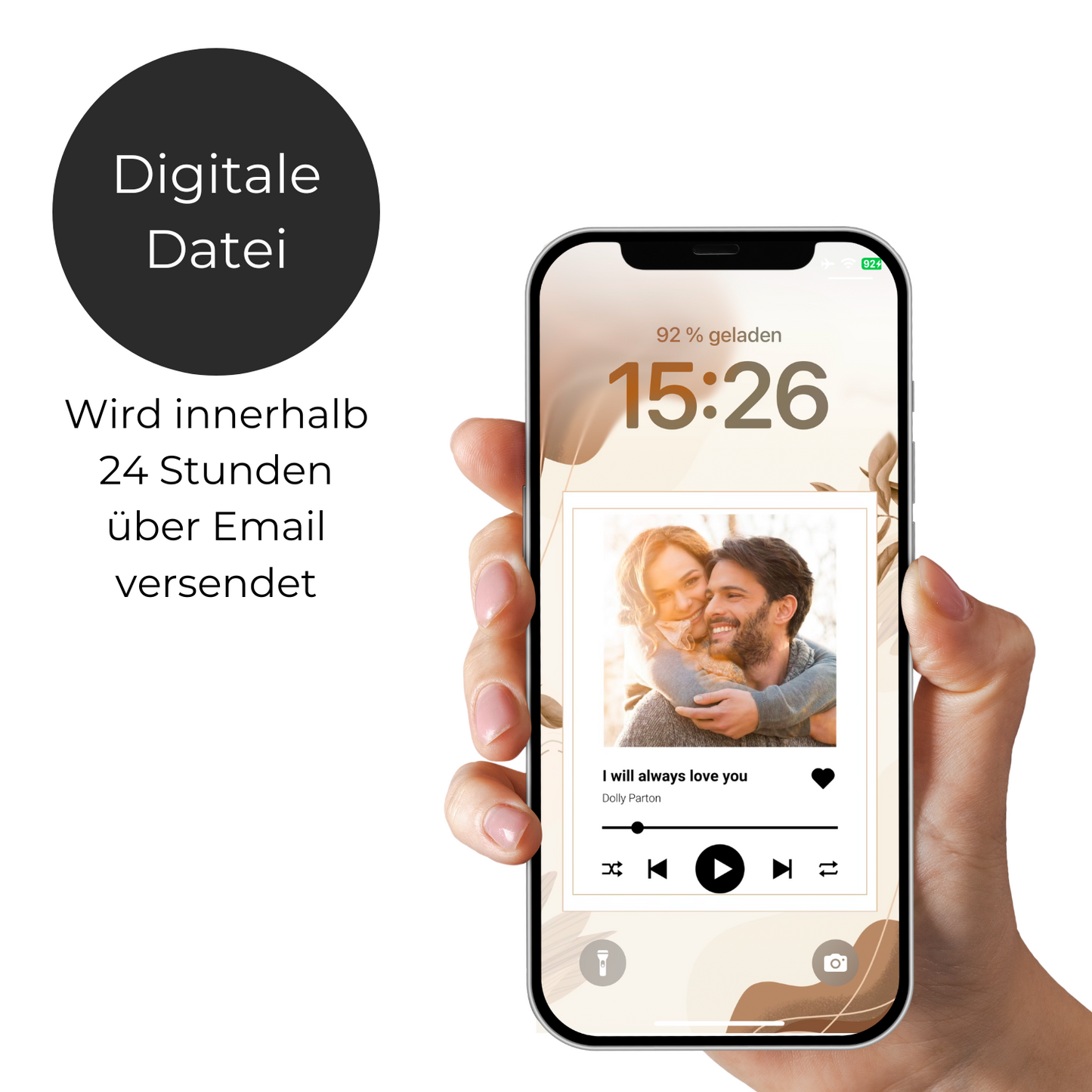 Téléphone portable à écran de verrouillage assorti - Notre chanson