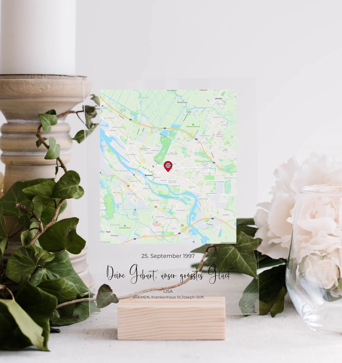 "Deine Geburt" - Personalisierte Acryltafel