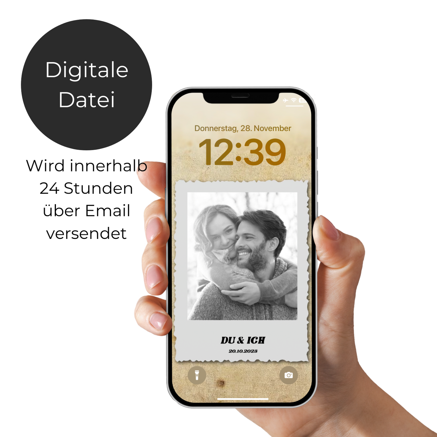 Téléphone portable à écran de verrouillage assorti - photo rétro