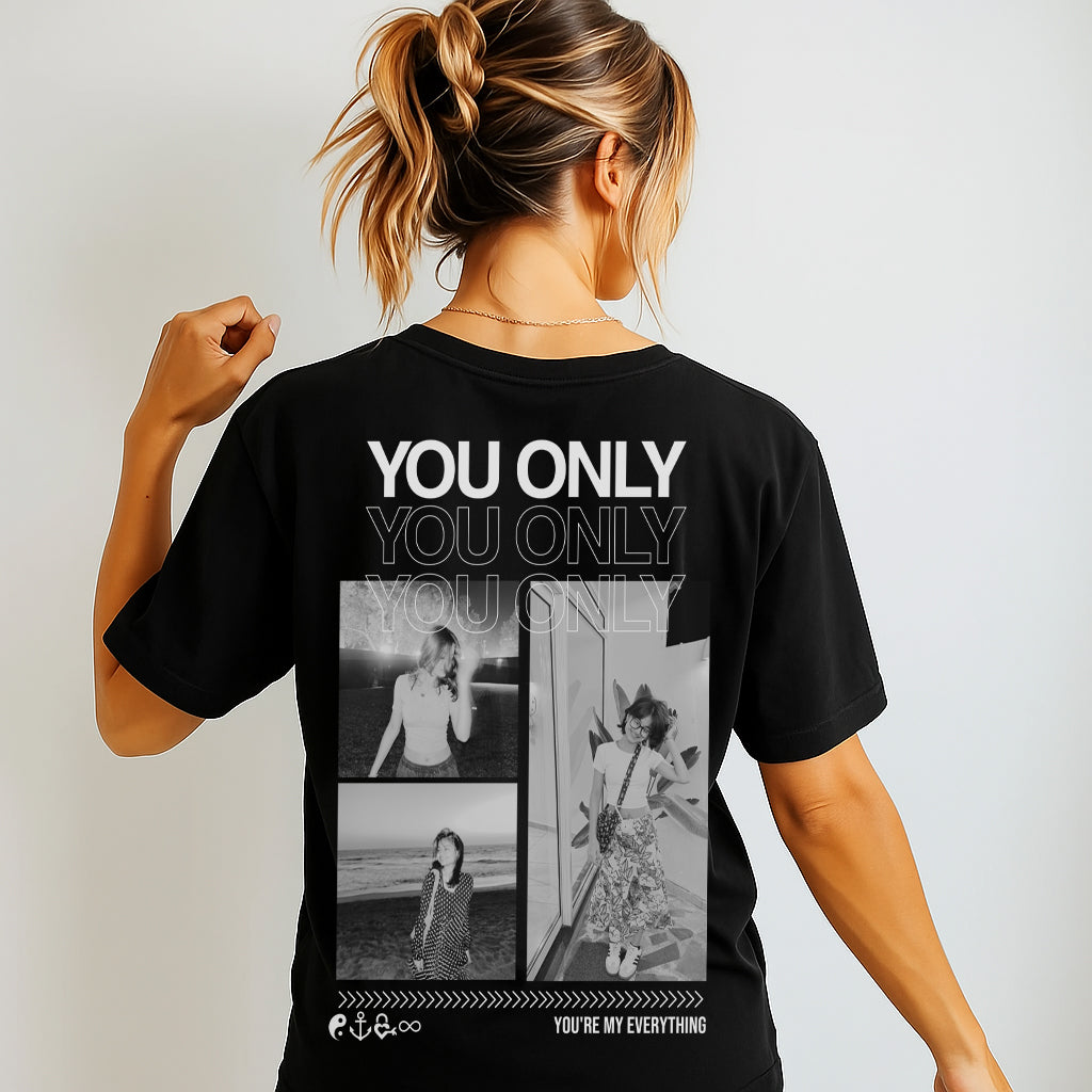 "You Only" - Personalisiertes T-Shirt mit Fotos
