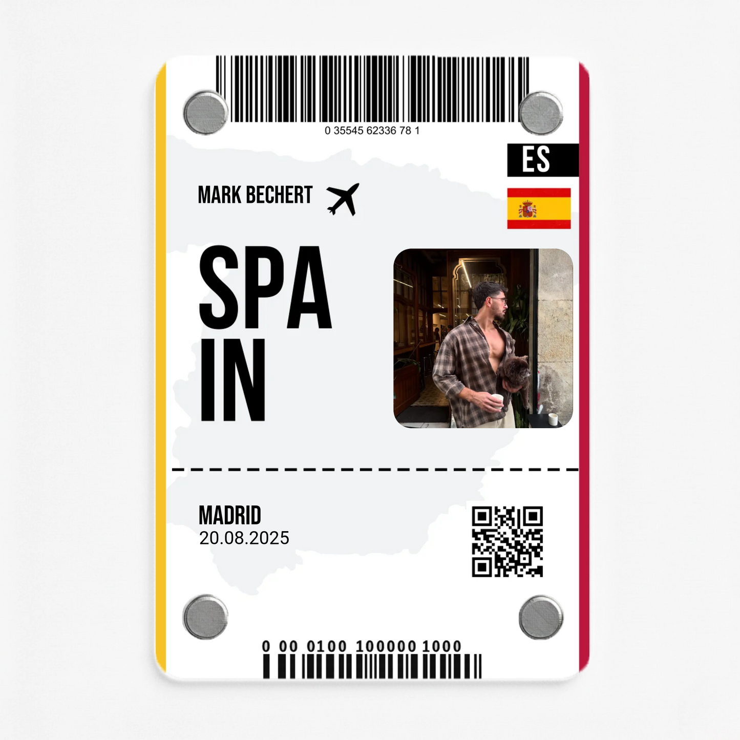 Flugticket - Acryl Magnet