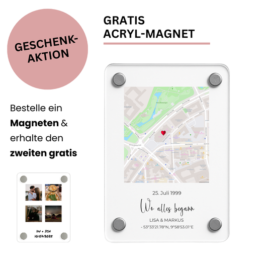 Personalisiertes Acryl-Magnet "Wo alles begann"