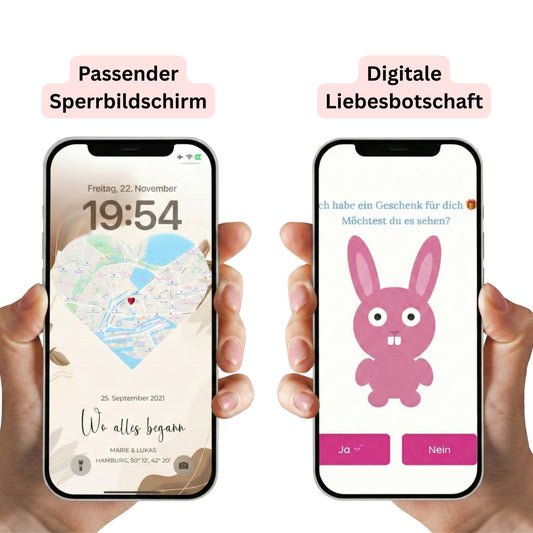 Sperrbildschirm Handy & Digitale Liebesbotschaft