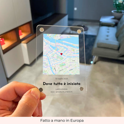Magnete acrilico personalizzato “Dove tutto è iniziato”