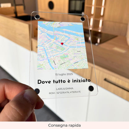 Magnete acrilico personalizzato “Dove tutto è iniziato”