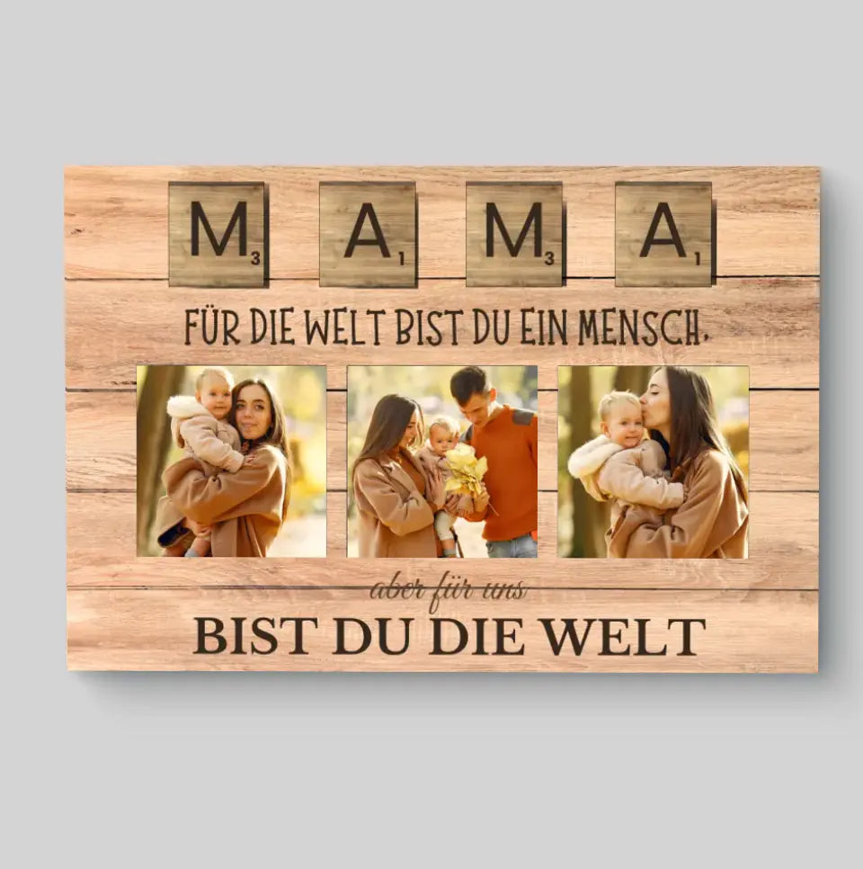 "Mama"- Muttertags Geschenk Leinwand Personalisierbar