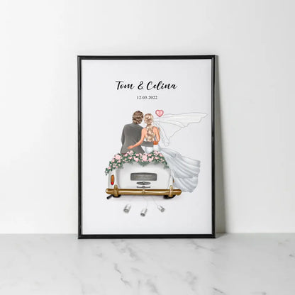 Just Married - Personalisiertes Poster als Geldgeschenk