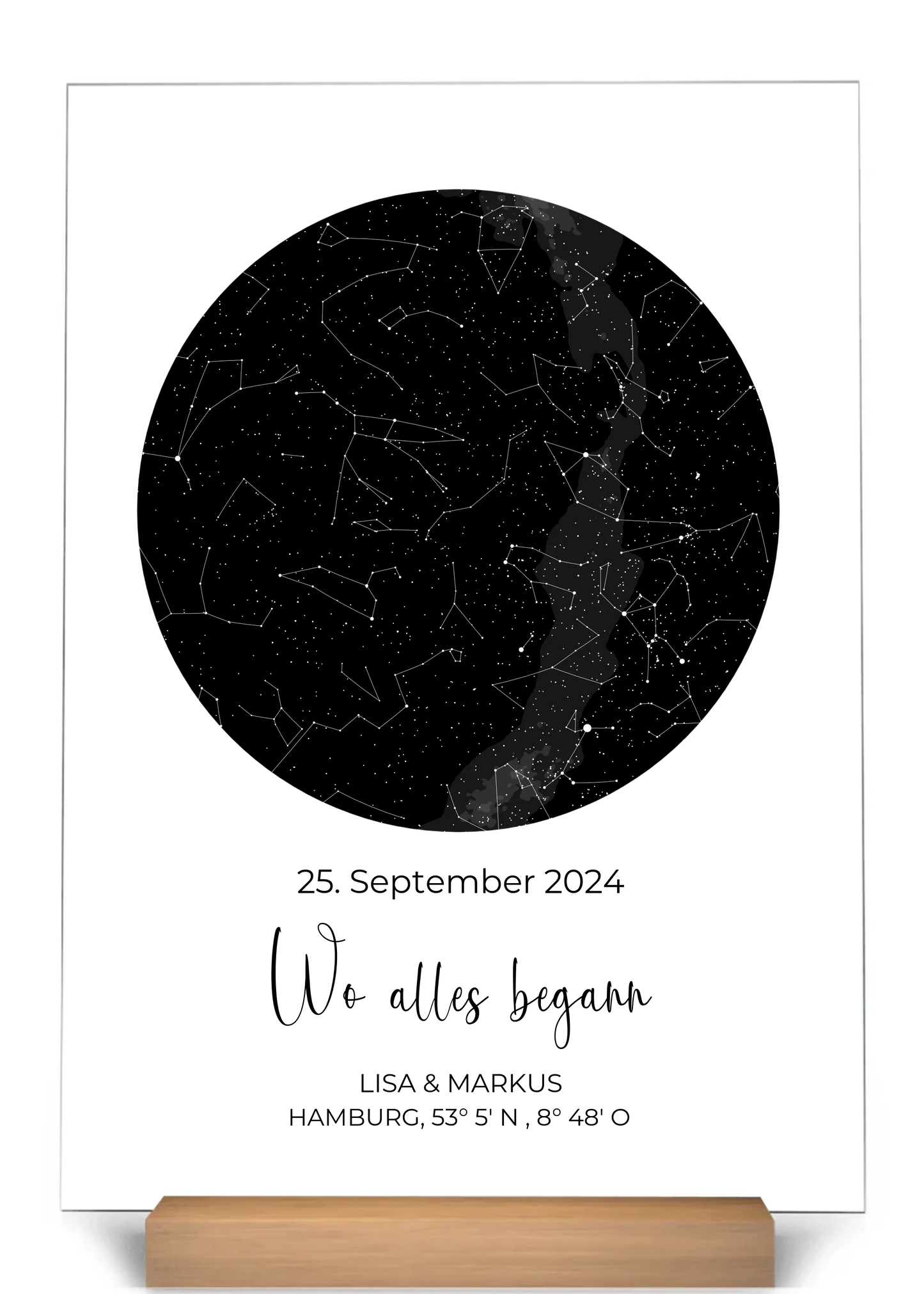 "Sternenhimmel" - Personalisierte Acryltafel
