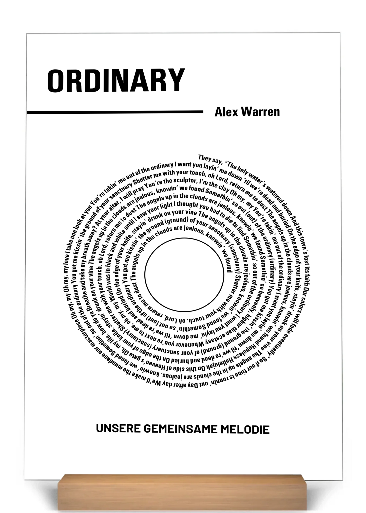 Unsere Melodie - Personalisierte Acryltafel