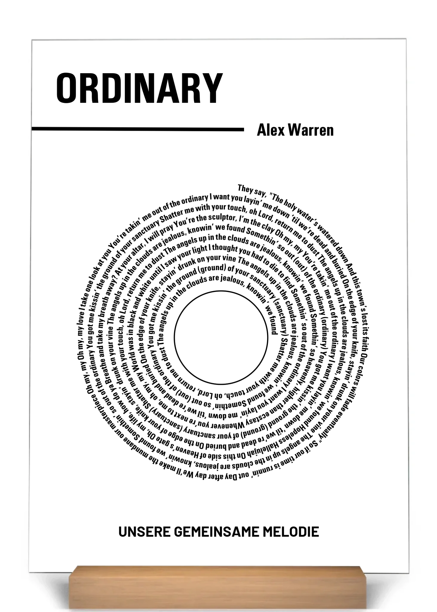 Unsere Melodie - Personalisierte Acryltafel