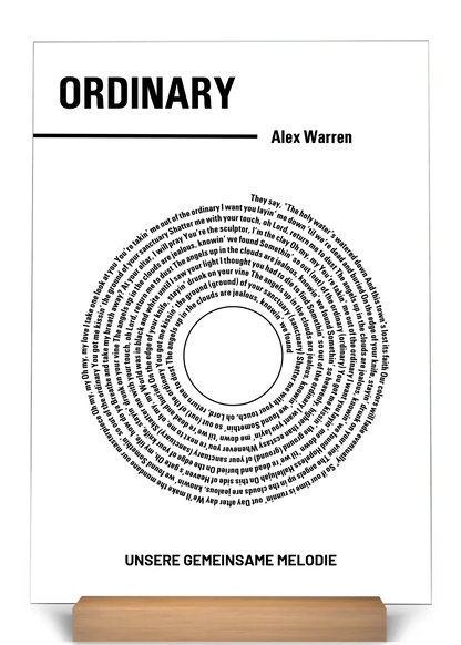 Unsere Melodie - Personalisierte Acryltafel