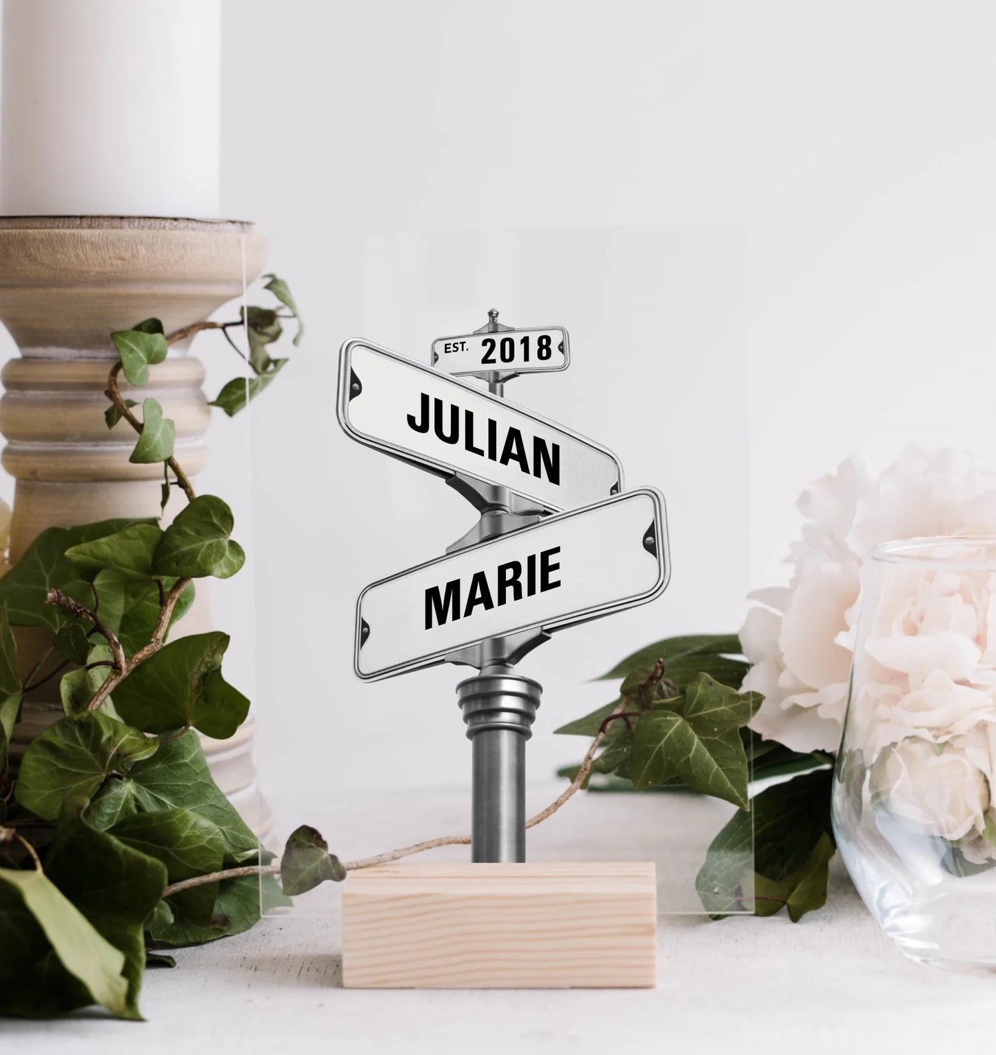 Vintage straatnaambord - gepersonaliseerde acrylplaat
