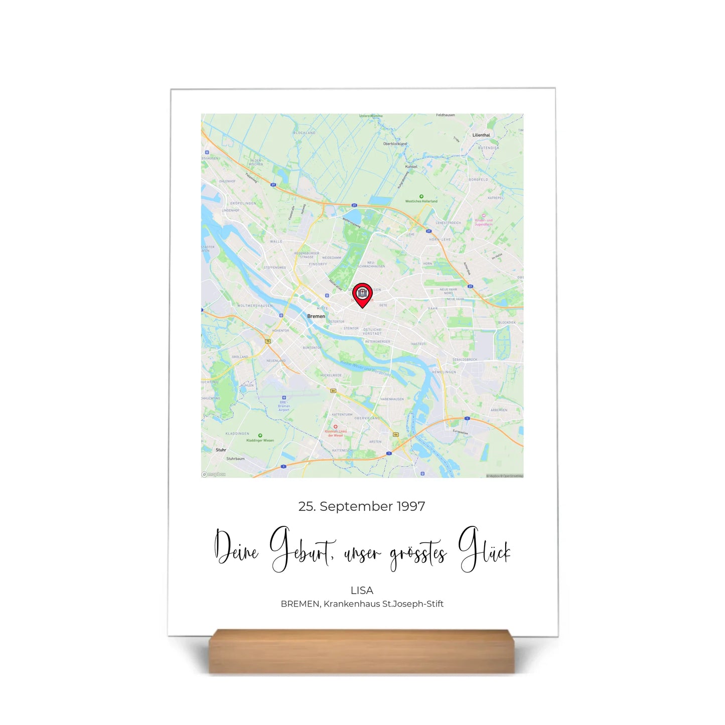 "Deine Geburt" - Personalisierte Acryltafel