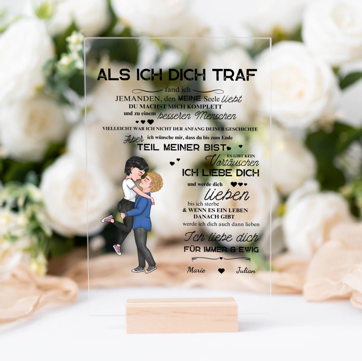 "Toen ik je ontmoette" - Gepersonaliseerde acrylplaat