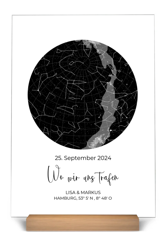 "Sternenhimmel" - Personalisierte Acryltafel