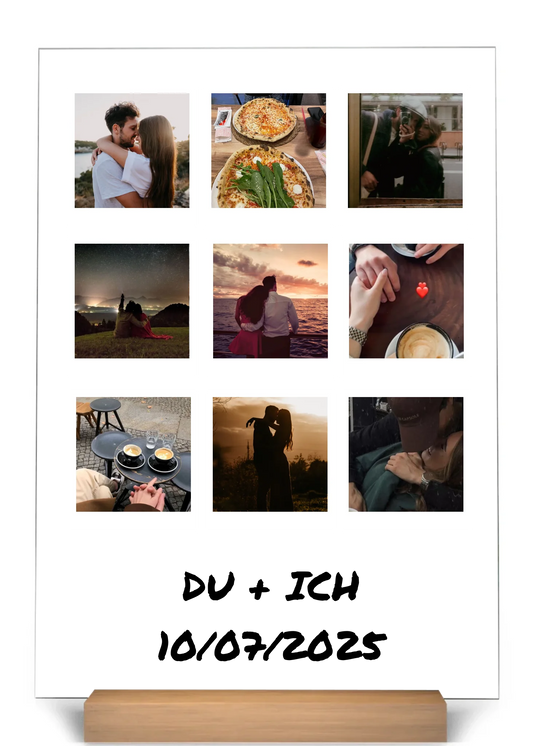 "Retro Liebesalbum" - Personalisierte Acryltafel