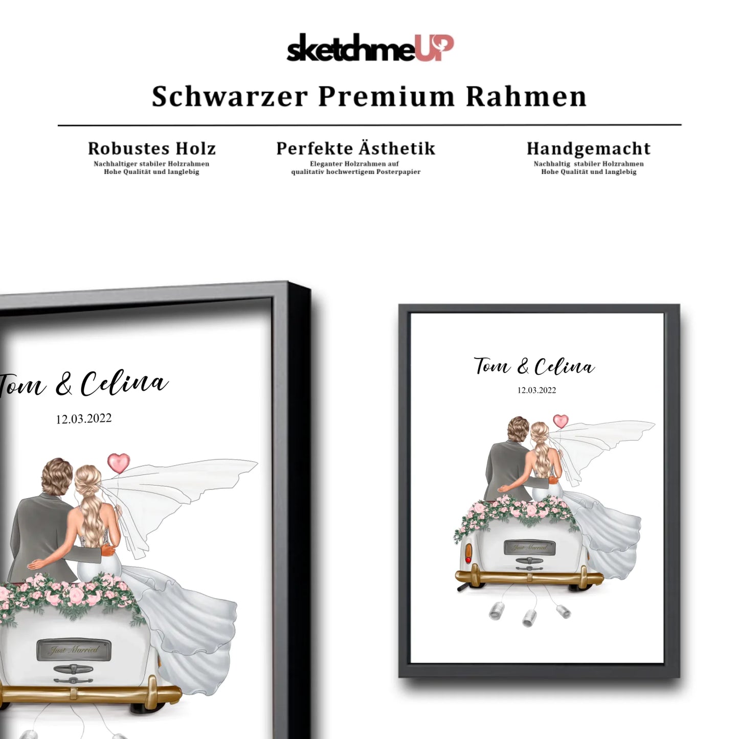Just Married - Personalisiertes Poster als Geldgeschenk