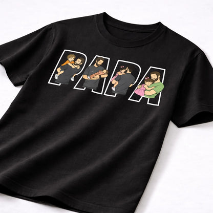 Bearded dad and kids T-shirt design
