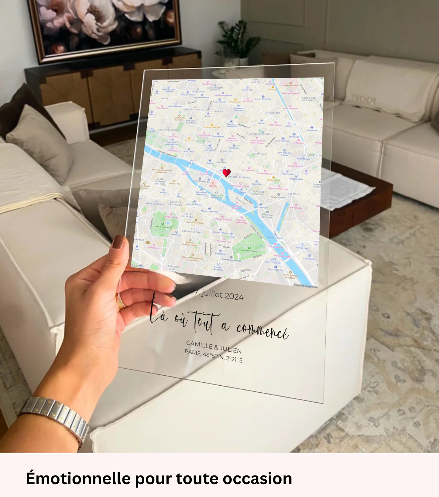 «Notre évènement – Plaque en acrylique personnalisée»