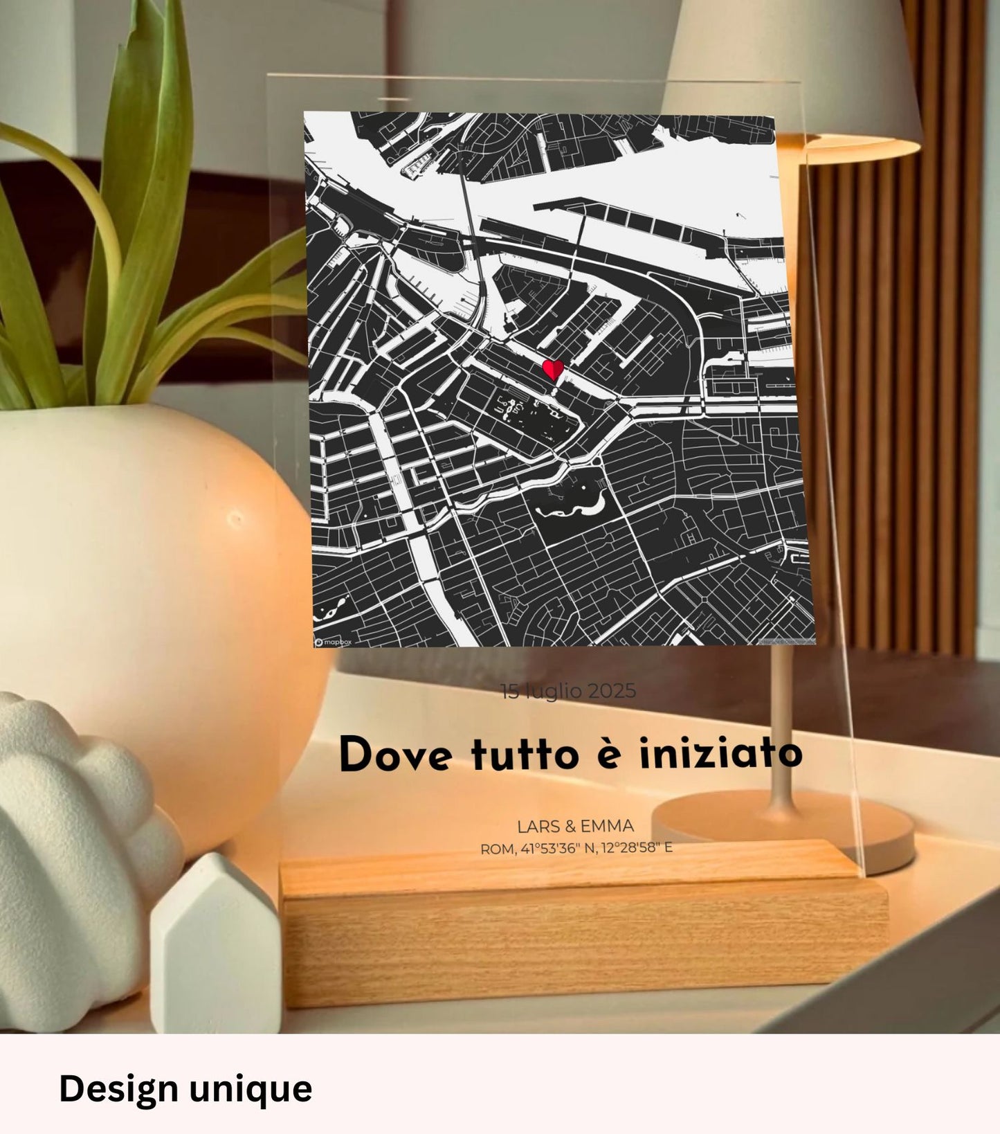 “Dove tutto è iniziato” - Targa acrilica personalizzata