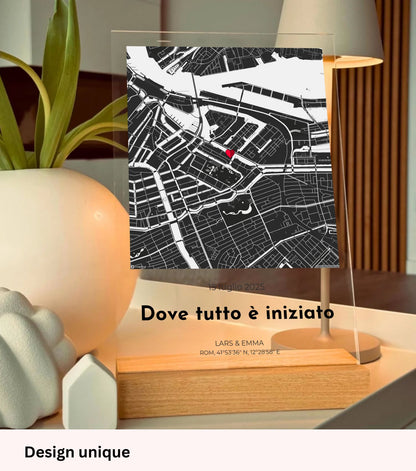 “Dove tutto è iniziato” - Targa acrilica personalizzata