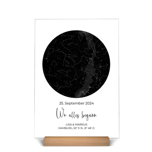 "Sternenhimmel" - Personalisierte Acryltafel