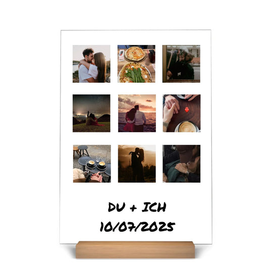 "Retro Liebesalbum" - Personalisierte Acryltafel