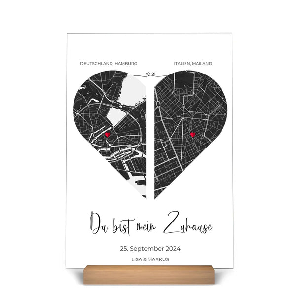 Fernbeziehung - Personalisierte Acryltafel