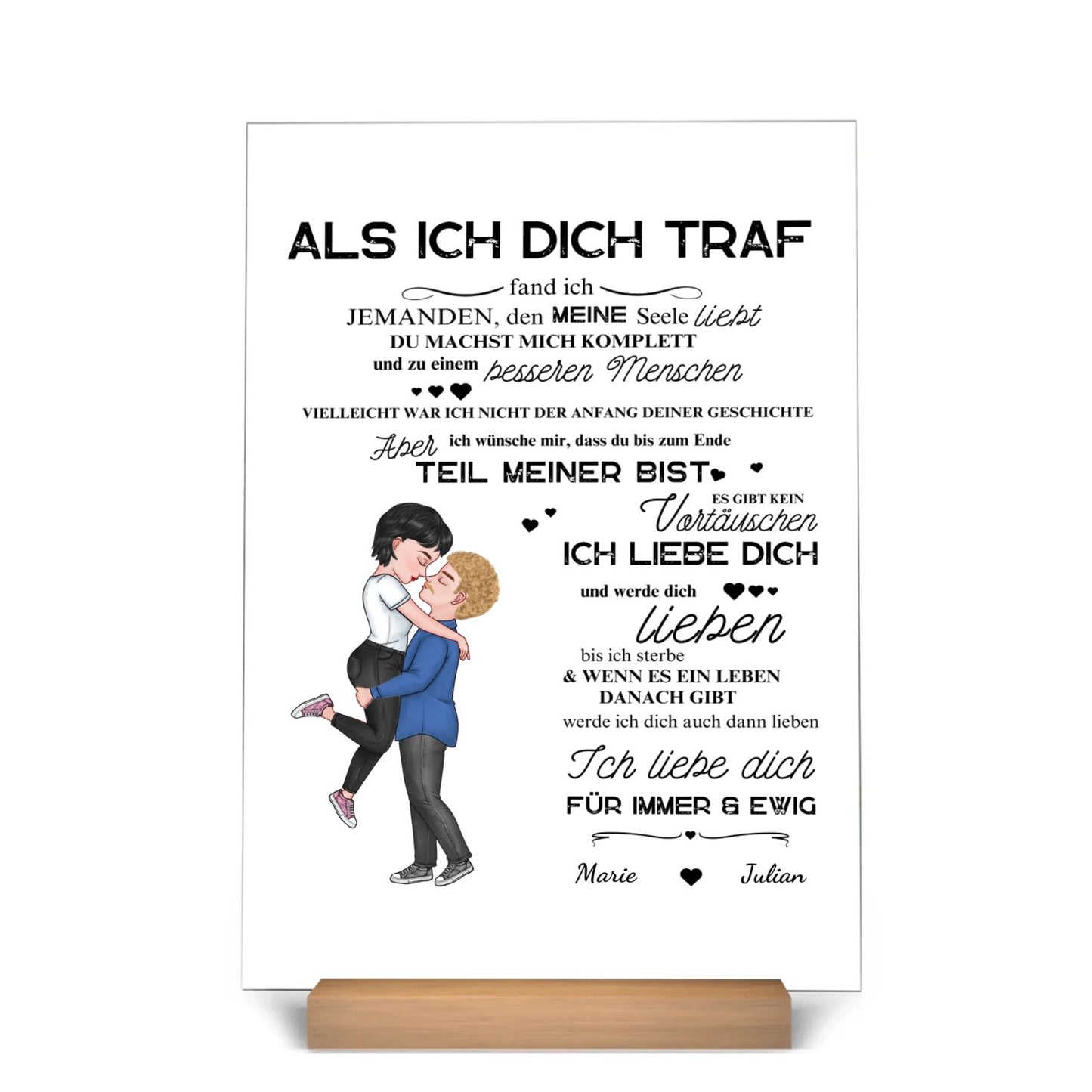 "Als ich dich traf" - Personalisierte Acryltafel