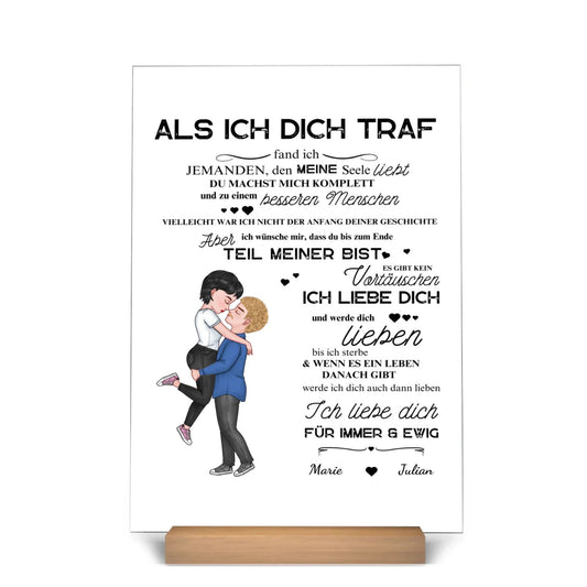 "Als ich dich traf" - Personalisierte Acryltafel
