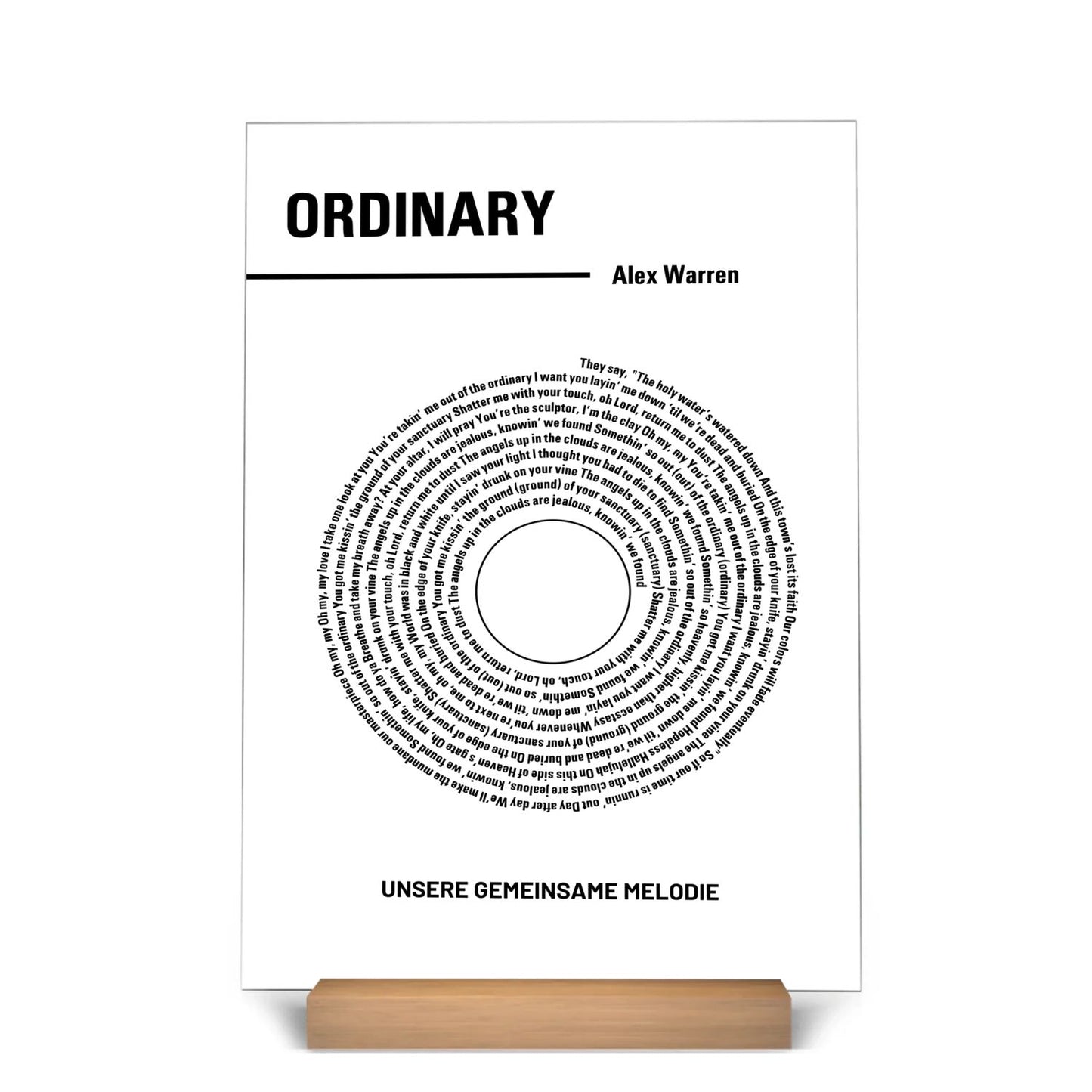 Unsere Melodie - Personalisierte Acryltafel