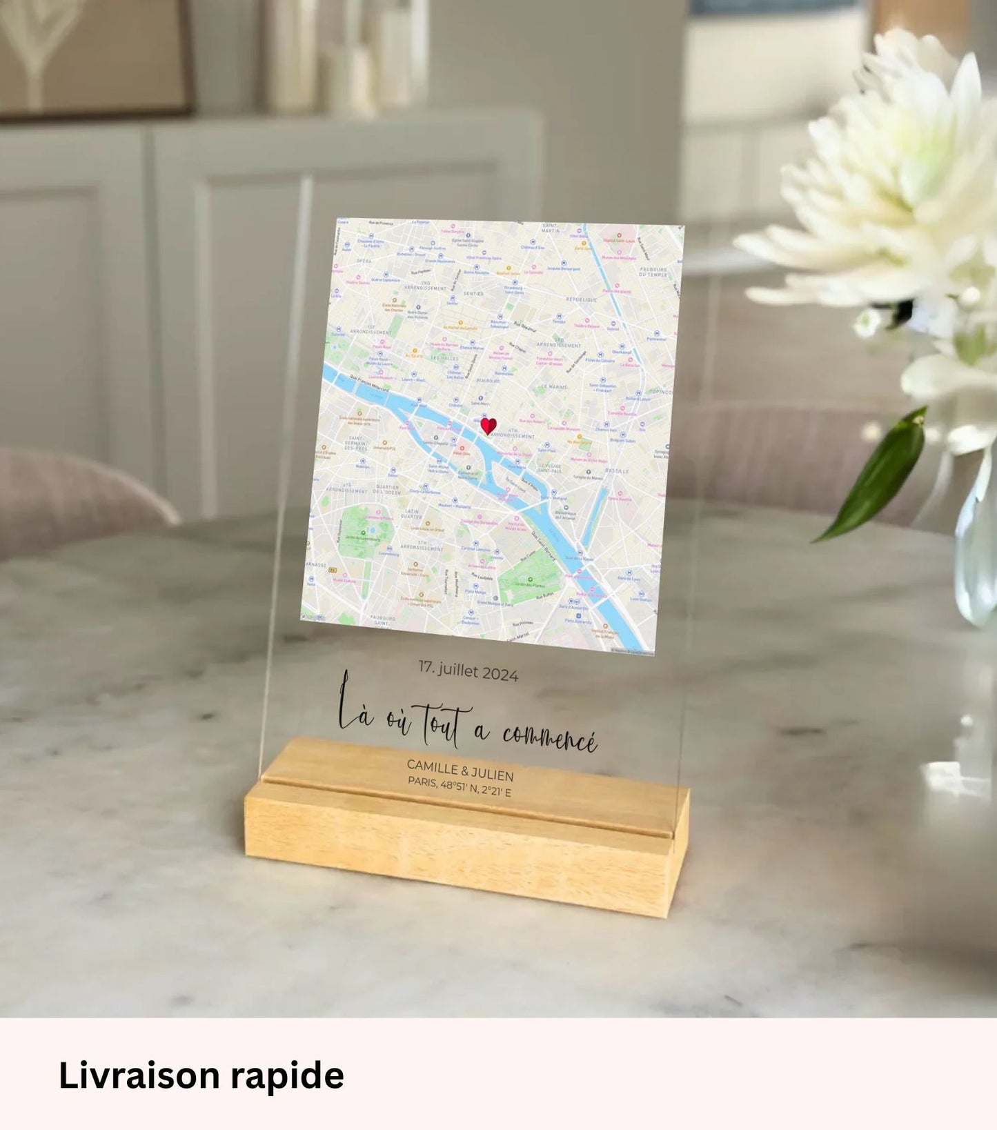 «Notre évènement – Plaque en acrylique personnalisée»