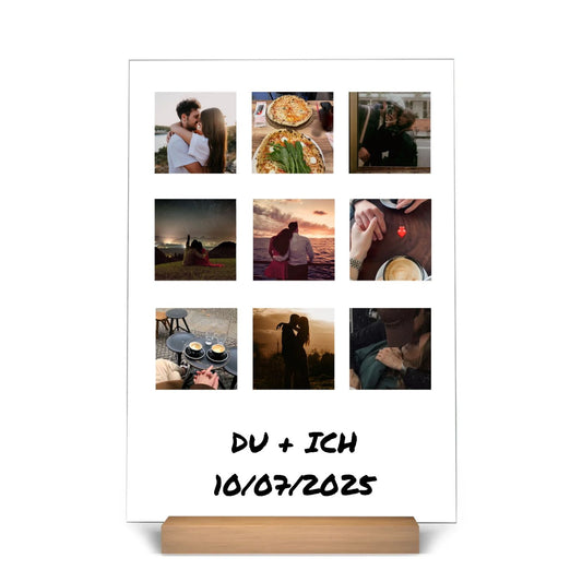 "Retro Liebesalbum" - Personalisierte Acryltafel
