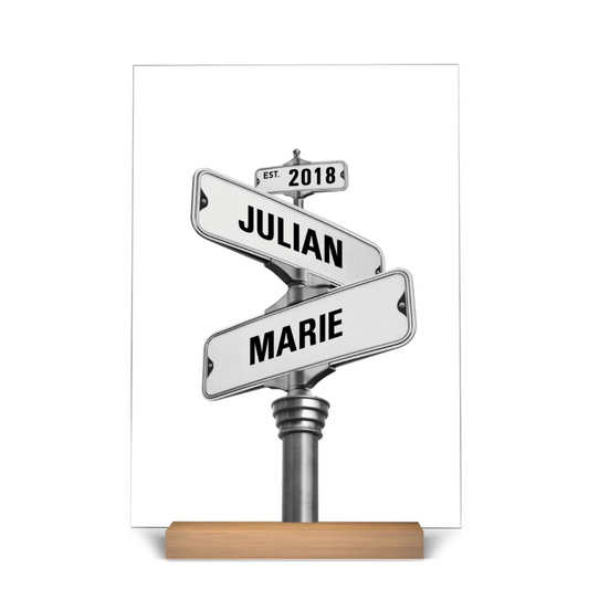 Vintage Straßenschild - Personalisierte Acryltafel