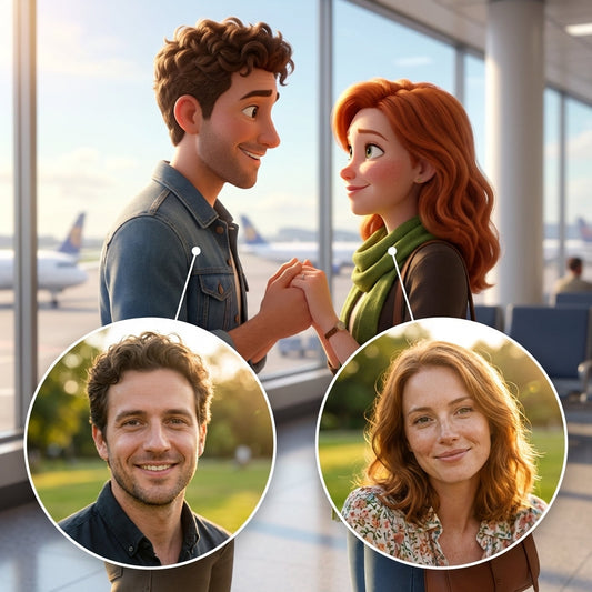 Personalized animated film – scene 1, your photos in 3D animation style